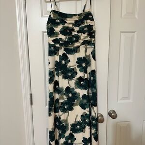 Abercrombie & Fitch Floral Maxi Dress - Green and Cream